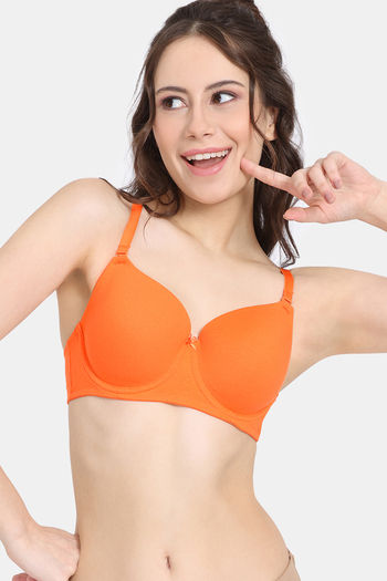 Rosaline Padded Wired Medium Coverage T-Shirt Bra - Golden Poppy