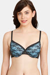 Rosaline Padded Wired Medium Coverage Lace Bra - Anthracite — thumbnail 1