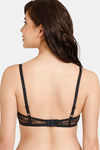 Rosaline Padded Wired Medium Coverage Lace Bra - Anthracite — thumbnail 2