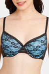 Rosaline Padded Wired Medium Coverage Lace Bra - Anthracite — thumbnail 4