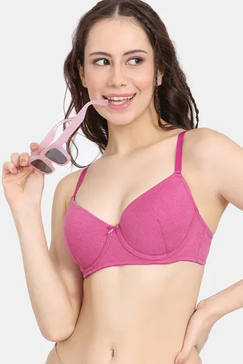 Rosaline Padded Wired Medium Coverage T-Shirt Bra - Festival Fuchsia