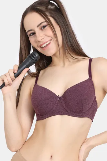 Rosaline Padded Wired Medium Coverage T-Shirt Bra - Winter Bloom