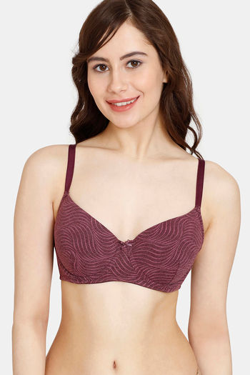 Rosaline Padded Wired Medium Coverage T-Shirt Bra - Winter Bloom