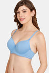 Rosaline Padded Wired 3/4th Coverage T-Shirt Bra - Marina — thumbnail 3