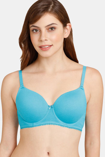 Rosaline Padded Wired 3/4th Coverage T-Shirt Bra - Blue Bird