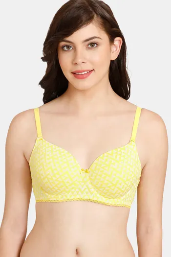 Rosaline Padded Wired 3/4th Coverage T-Shirt Bra - Habanero Gold