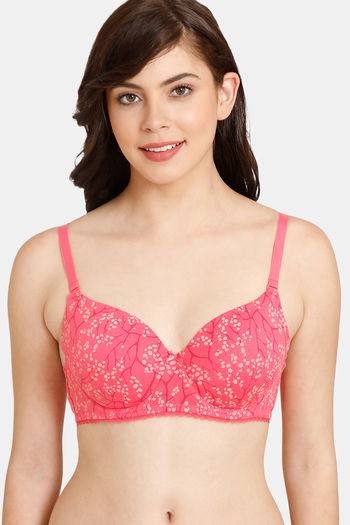Rosaline Padded Wired 3/4th Coverage T-Shirt Bra - Rouge Red
