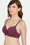 Rosaline Padded Wired 3/4th Coverage T-Shirt Bra - Winter Bloom — thumbnail 3