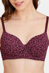 Rosaline Padded Wired 3/4th Coverage T-Shirt Bra - Winter Bloom — thumbnail 4
