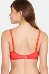 Rosaline Padded Non Wired 3/4th Coverage Lace Bra - Poppy Red — thumbnail 2