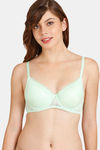 Rosaline Padded Wired Medium Coverage Lace Bra - Patina Green — thumbnail 1
