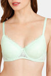 Rosaline Padded Wired Medium Coverage Lace Bra - Patina Green — thumbnail 4