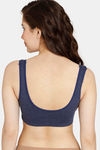 Rosaline Everyday Double Layered Non Wired 3/4th Coverage Bralette - Blue Depth — thumbnail 2