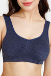 Rosaline Everyday Double Layered Non Wired 3/4th Coverage Bralette - Blue Depth — thumbnail 4