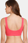 Rosaline Everyday Double Layered Non Wired 3/4th Coverage Bralette - Rouge Red — thumbnail 3