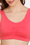 Rosaline Everyday Double Layered Non Wired 3/4th Coverage Bralette - Rouge Red — thumbnail 4