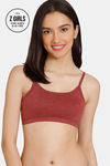 Rosaline Girls Double Layered Non Wired 3/4th Coverage Beginner Bra - Syrah — thumbnail 1