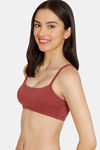 Rosaline Girls Double Layered Non Wired 3/4th Coverage Bralette With Elastic Strap - Syrah — thumbnail 3