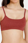 Rosaline Girls Double Layered Non Wired 3/4th Coverage Bralette With Elastic Strap - Syrah — thumbnail 4