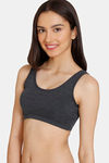 Rosaline Girls Double Layered Non Wired 3/4th Coverage Beginner Bra - Anthracite — thumbnail 3