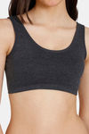 Rosaline Girls Double Layered Non Wired 3/4th Coverage Beginner Bra - Anthracite — thumbnail 4