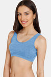 Rosaline Girls Double Layered Non Wired 3/4th Coverage Beginner Bra - Marina — thumbnail 3