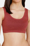 Rosaline Girls Double Layered Non Wired 3/4th Coverage Beginner Bra - Syrah — thumbnail 4