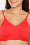Rosaline Everyday Double Layered Non Wired 3/4th Coverage Bralette - Barbados Cherry — thumbnail 4
