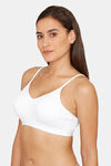 Rosaline Everyday Double Layered Non Wired 3/4th Coverage Bralette - Bright White — thumbnail 2