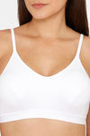 Rosaline Everyday Double Layered Non Wired 3/4th Coverage Bralette - Bright White — thumbnail 4