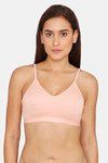 Rosaline Everyday Double Layered Non Wired 3/4th Coverage Bralette - Skin — thumbnail 1