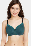 Rosaline Rerooted Simplicity Padded Non Wired 3/4th Coverage T-Shirt Bra - Deep Teal — thumbnail 1