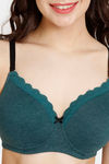 Rosaline Rerooted Simplicity Padded Non Wired 3/4th Coverage T-Shirt Bra - Deep Teal — thumbnail 4