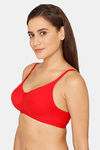 Rosaline Everyday Double Layered Non Wired 3/4th Coverage T-Shirt Bra - Barbados Cherry — thumbnail 3