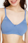 Rosaline Everyday Double Layered Non Wired 3/4th Coverage T-Shirt Bra - Blue Bonnet — thumbnail 4