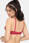 Rosaline City Hearts Double Layered Non Wired Medium Coverage Lace Bra - Salsa — thumbnail 2