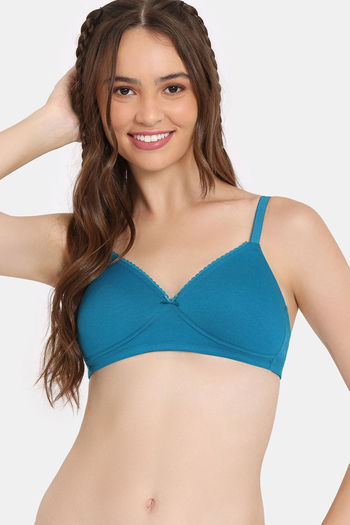 Rosaline Padded Non Wired Medium Coverage T-Shirt Bra - Crystal Teal