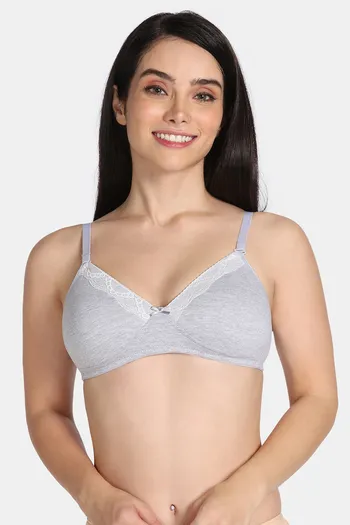 Rosaline Everyday Essentials Padded Non Wired Medium Coverage T-Shirt Bra - Grey Melange