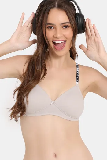 Rosaline Padded Non Wired Medium Coverage T-Shirt Bra - Wind Chime