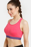 Rosaline Low Impact Sports Bra - Azalea — thumbnail 3