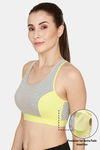 Rosaline Low Impact Sports Bra With Racer Back - Grey Melange — thumbnail 2