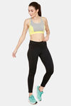 Rosaline Low Impact Sports Bra With Racer Back - Grey Melange — thumbnail 4