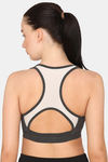 Rosaline Sports Bra With Removable Padding - Grey Melange — thumbnail 3