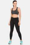 Rosaline Sports Bra With Removable Padding - Grey Melange — thumbnail 4