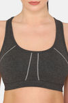 Rosaline Sports Bra With Removable Padding - Grey Melange — thumbnail 5