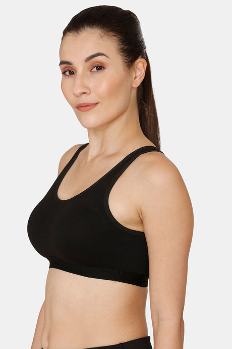 Rosaline Easy Movement slip On Sports Bra - Black — image 2