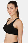 Rosaline Easy Movement slip On Sports Bra - Black — thumbnail 2