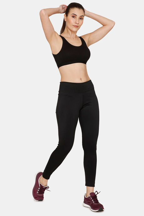 Rosaline Easy Movement slip On Sports Bra - Black — image 4