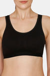 Rosaline Easy Movement slip On Sports Bra - Black — thumbnail 5