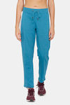 Rosaline Easy Movement Cotton Track Pants - Crystal Teal — thumbnail 2